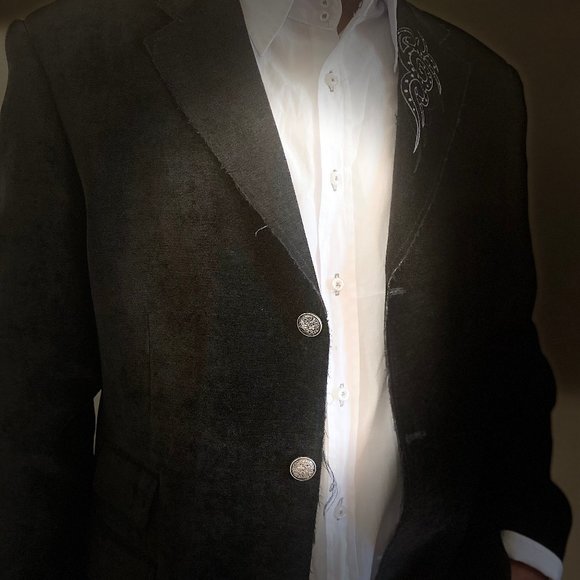 MEN'S  BLACK 3 BUTTON SPORT JACKET/BLAZER/ SPORT COAT - Picture 1 of 8